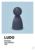 plakat: ludobrik i blå - heavenly blue-Brætspil-A1two3