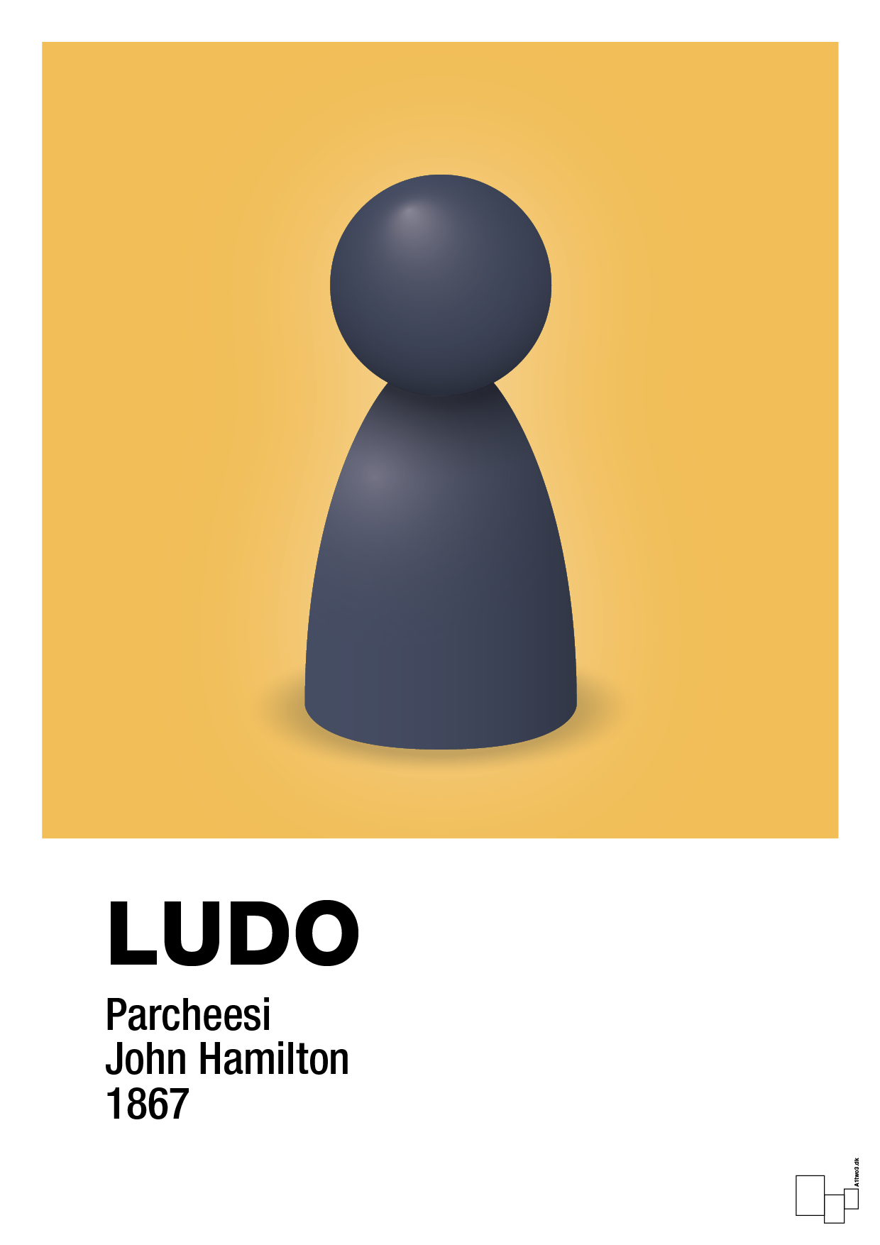 plakat: ludobrik i blå - honeycomb-Brætspil-A1two3