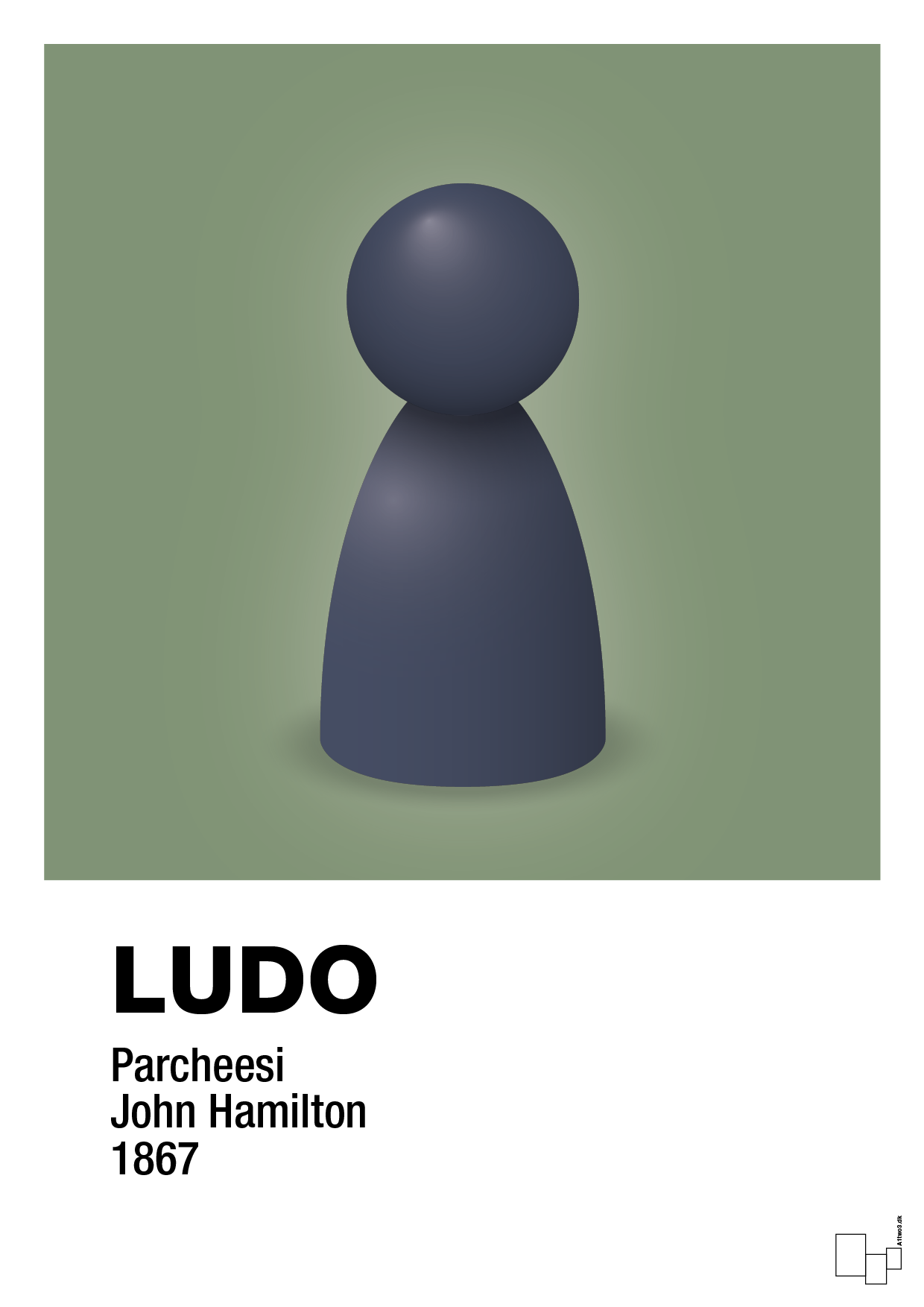 plakat: ludobrik i blå - jade-Brætspil-A1two3