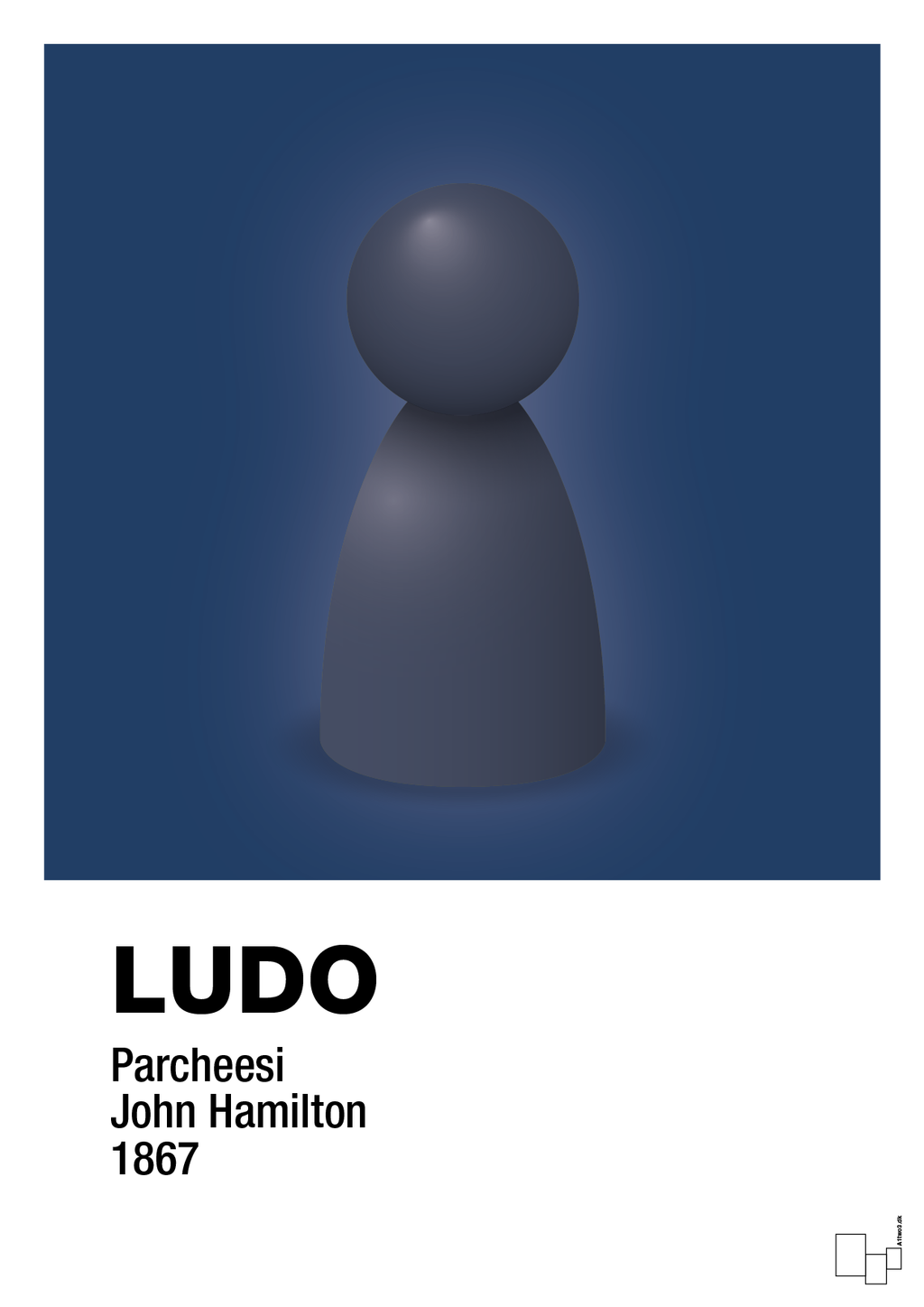 plakat: ludobrik i blå - lapis blue-Brætspil-A1two3