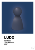 plakat: ludobrik i blå - lapis blue-Brætspil-A1two3