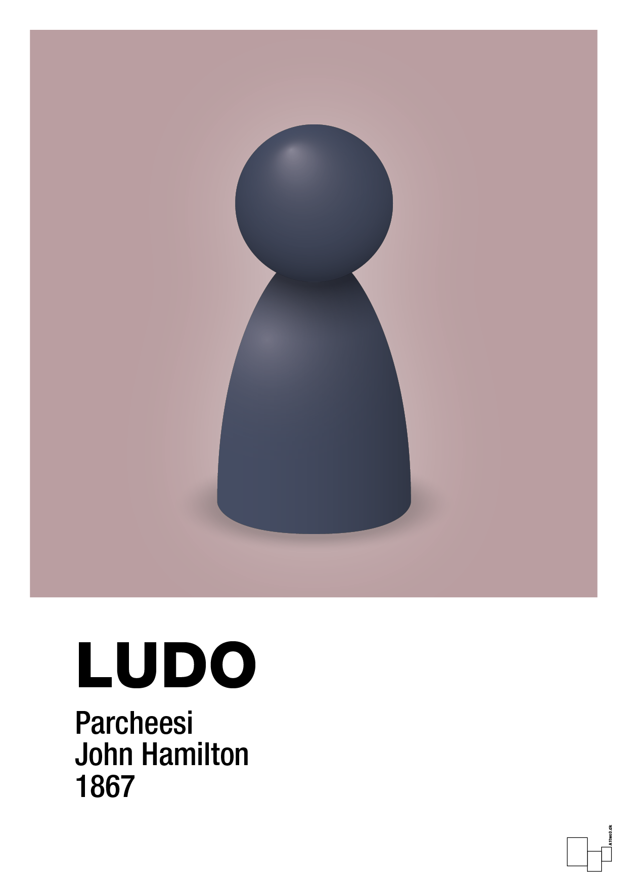 plakat: ludobrik i blå - light rose-Brætspil-A1two3