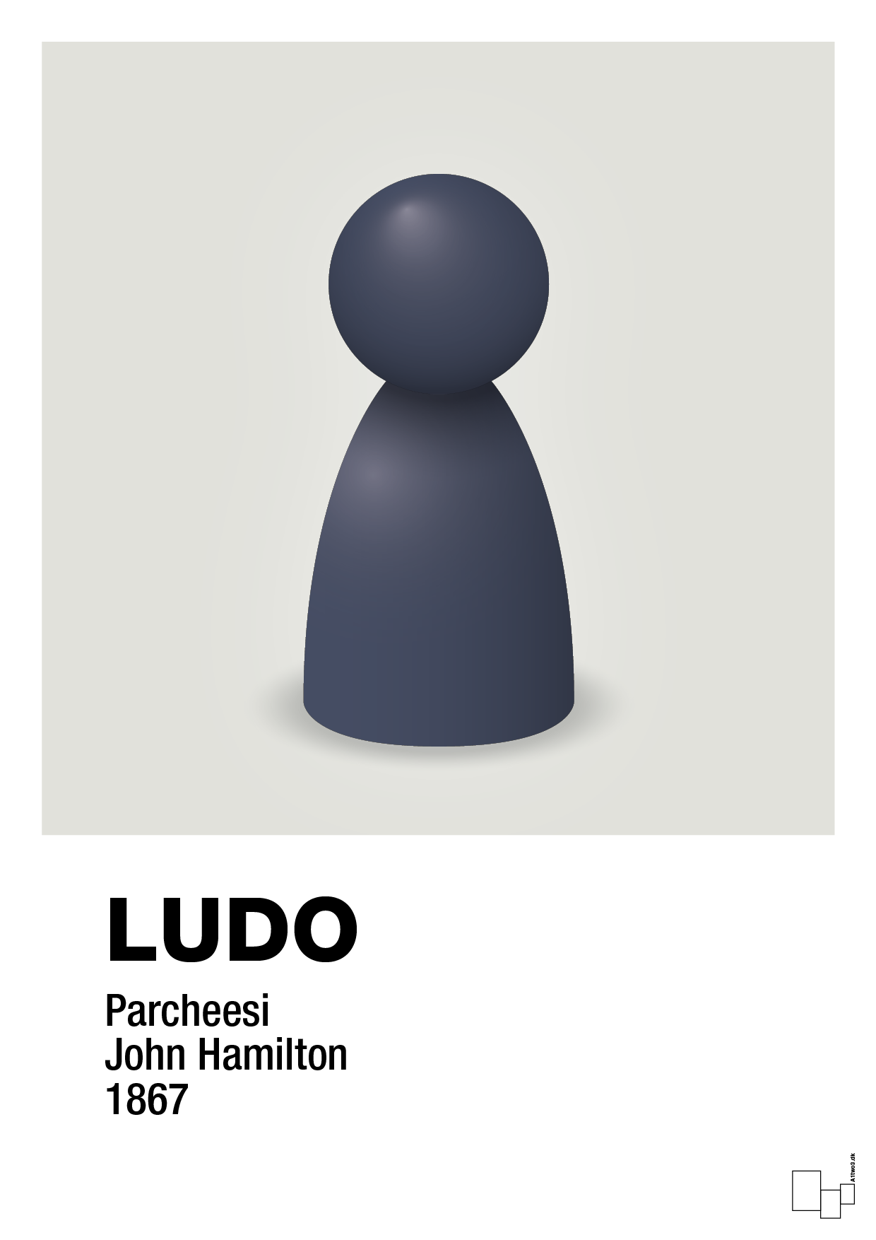 plakat: ludobrik i blå - painters white-Brætspil-A1two3