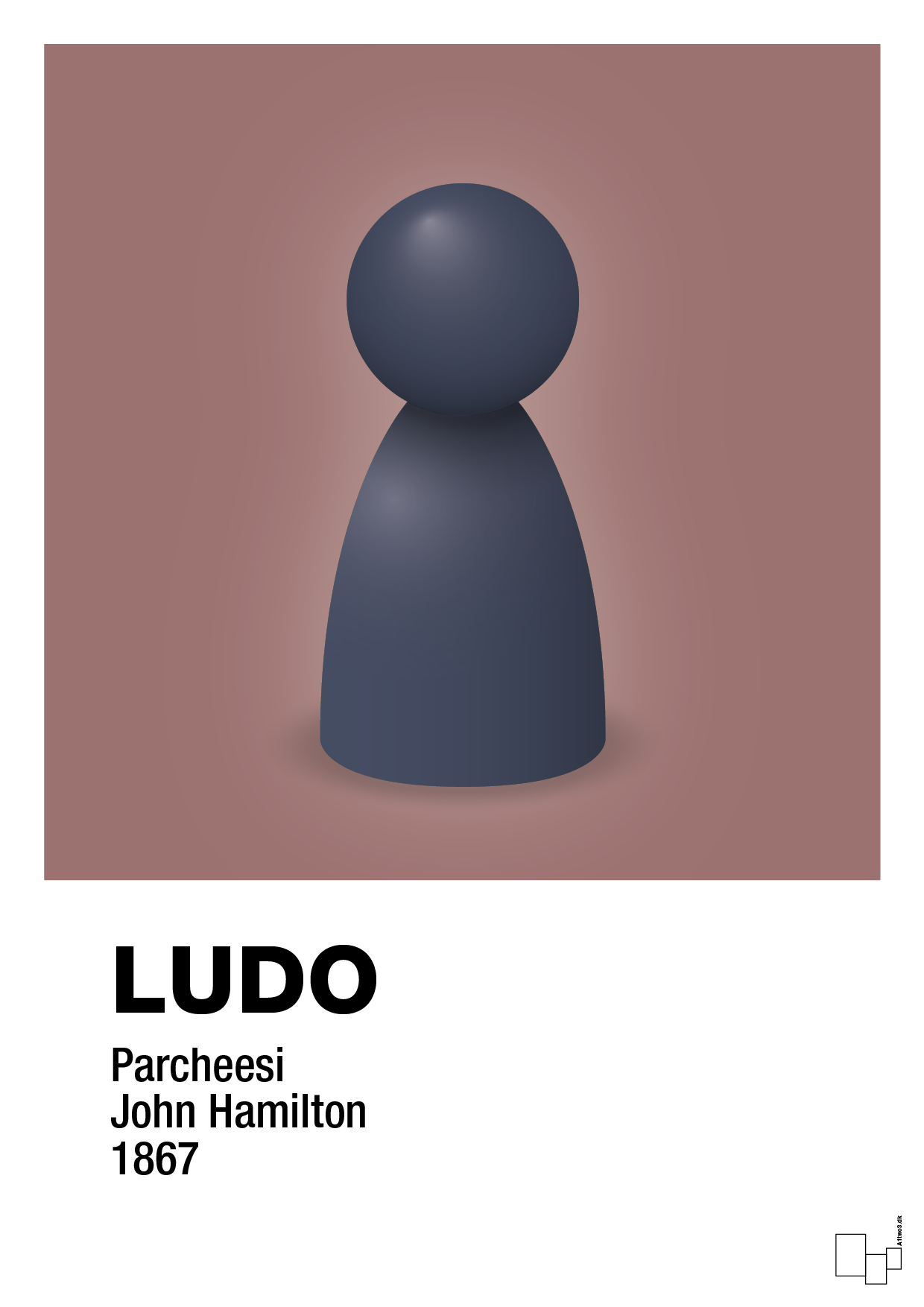 plakat: ludobrik i blå - plum-Brætspil-A1two3