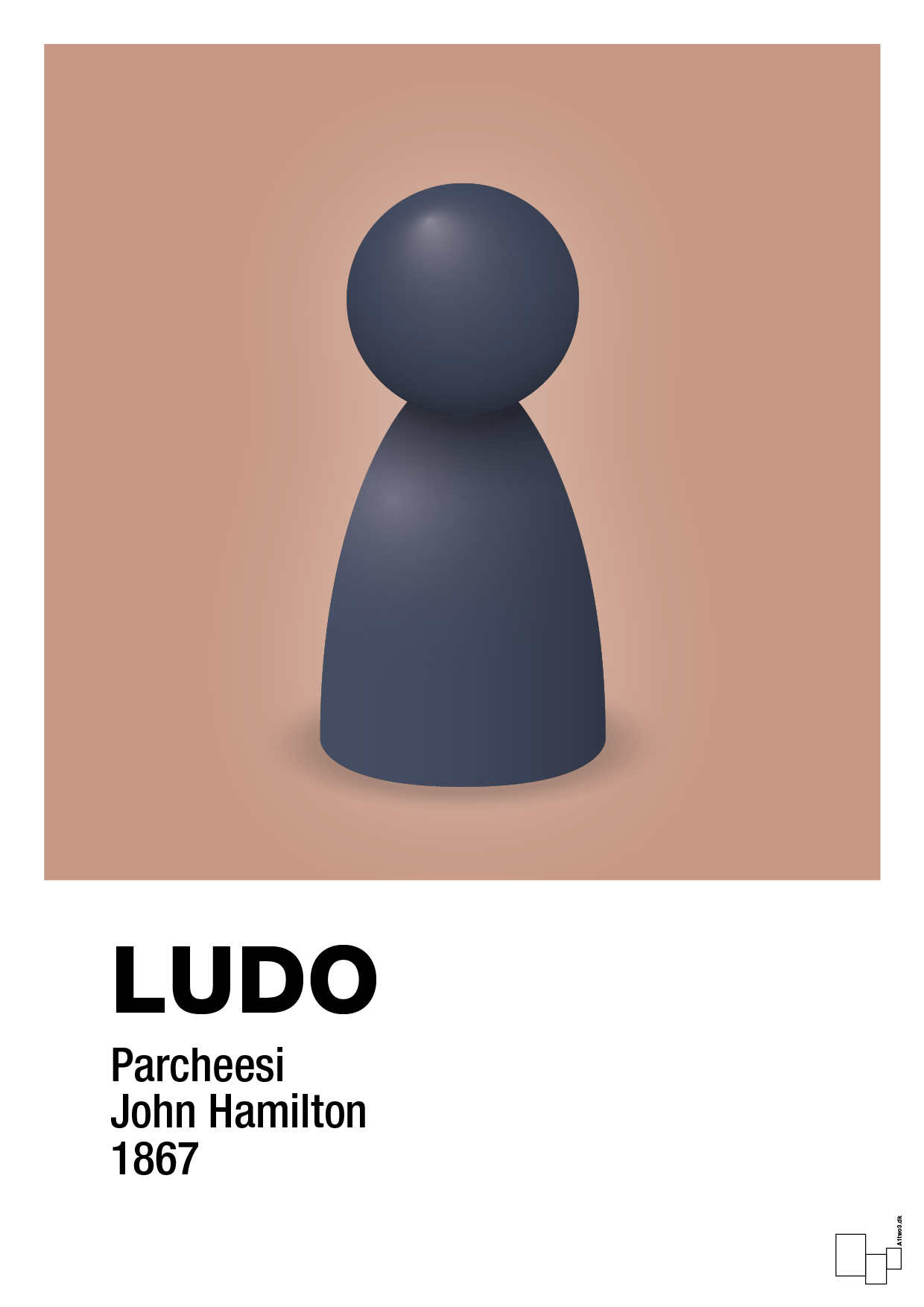 plakat: ludobrik i blå - powder-Brætspil-A1two3