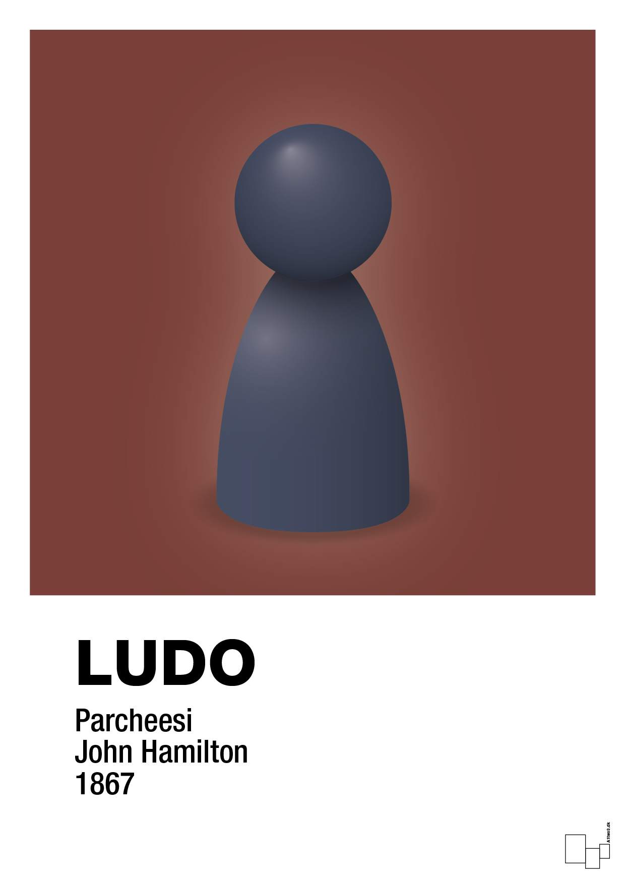 plakat: ludobrik i blå - red pepper-Brætspil-A1two3