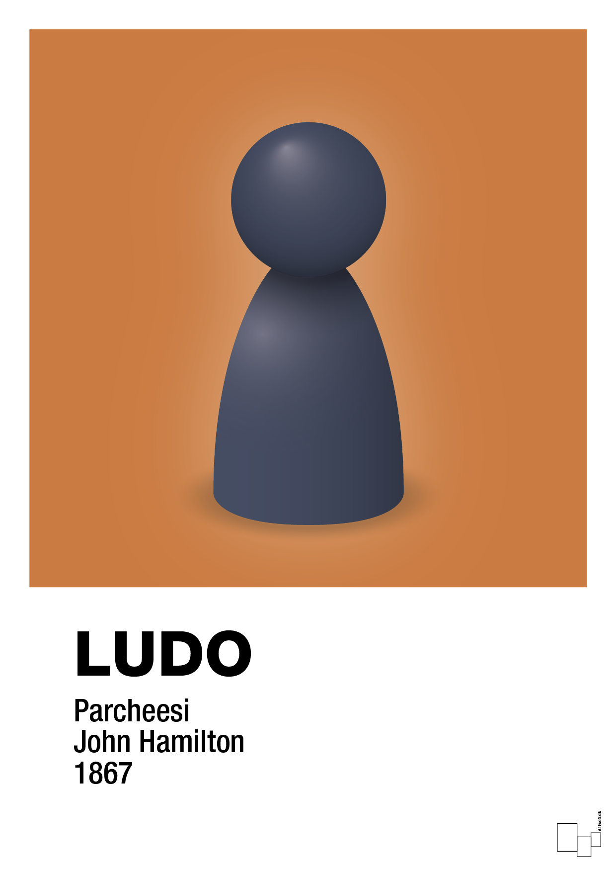 plakat: ludobrik i blå - rumba orange-Brætspil-A1two3