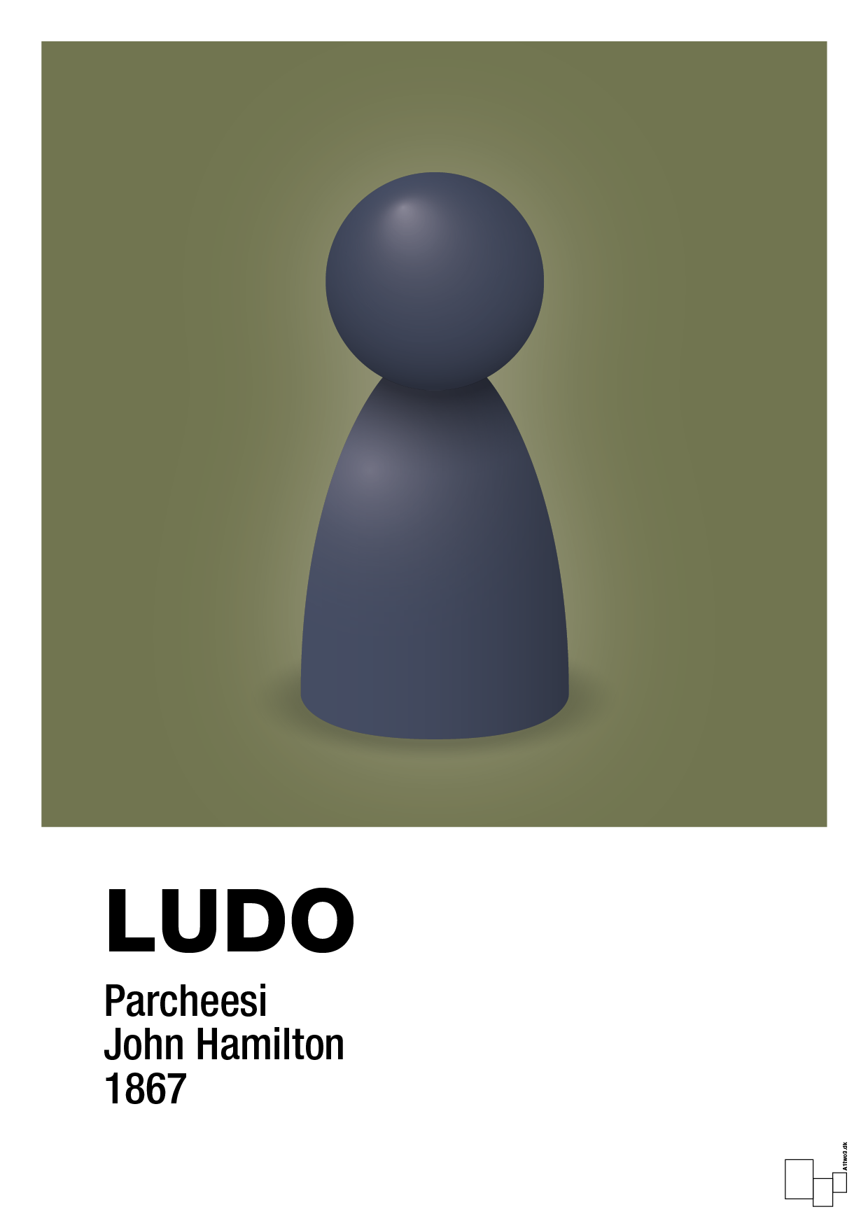 plakat: ludobrik i blå - secret meadow-Brætspil-A1two3
