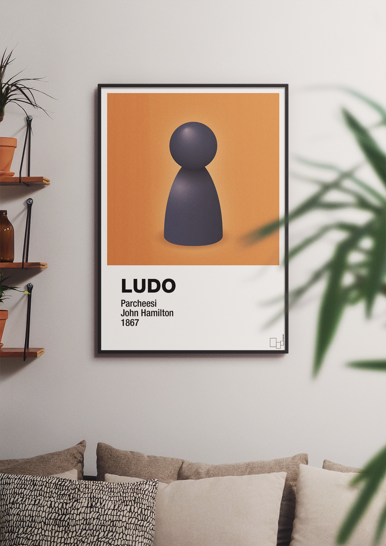 plakat: ludobrik i blå - graphic charcoal-Brætspil-A1two3