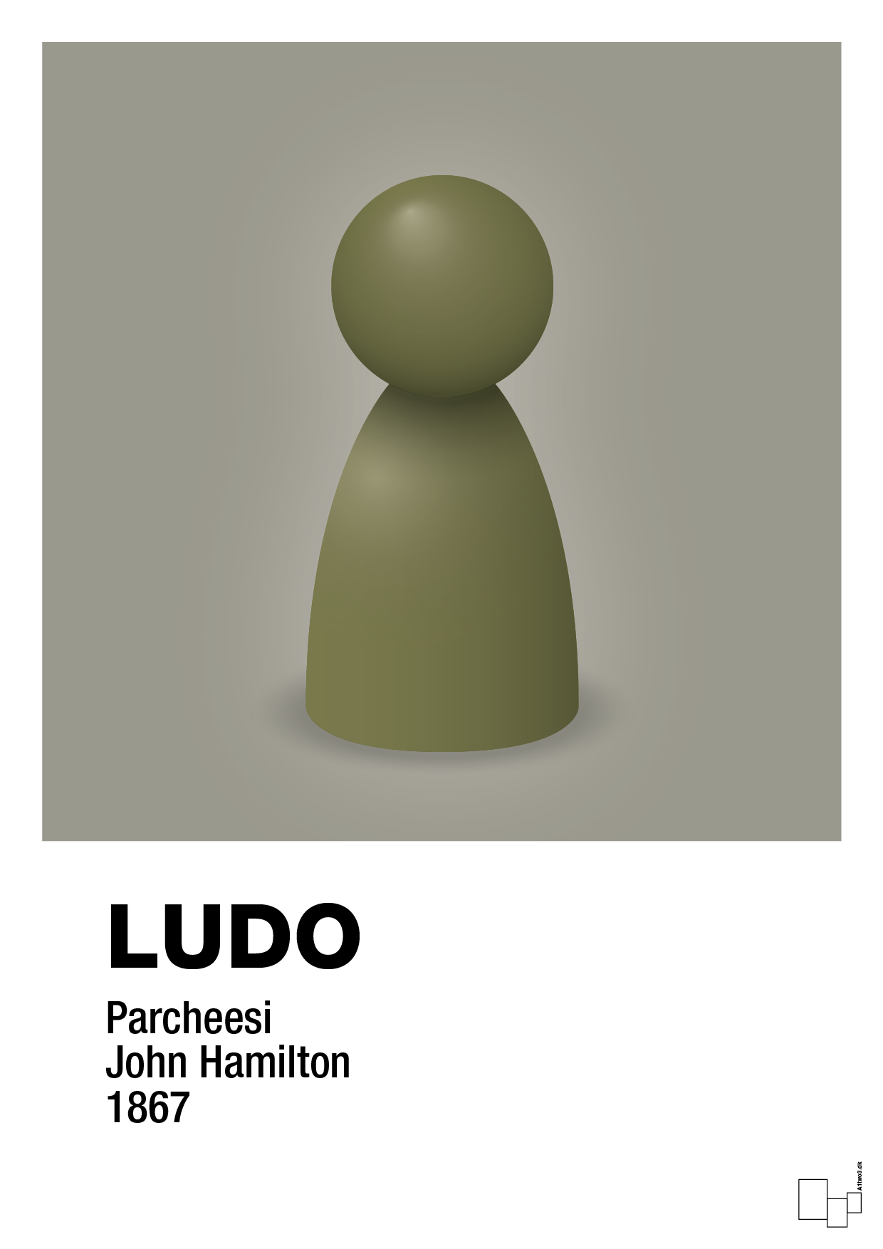 plakat: ludobrik i grøn - battleship gray-Brætspil-A1two3