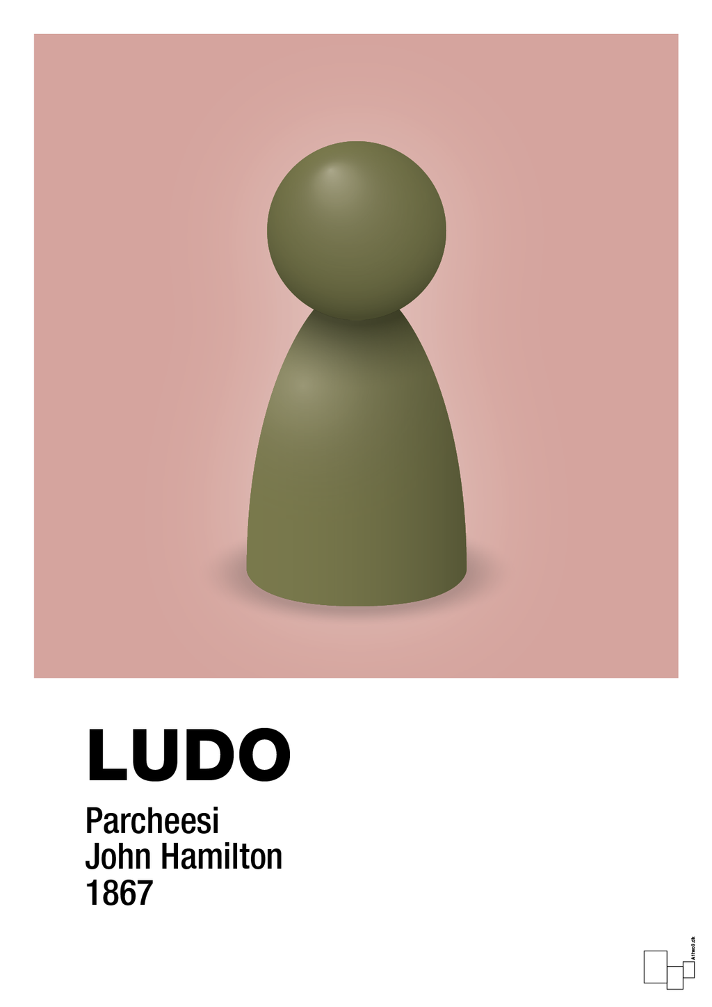 plakat: ludobrik i grøn - bubble shell-Brætspil-A1two3
