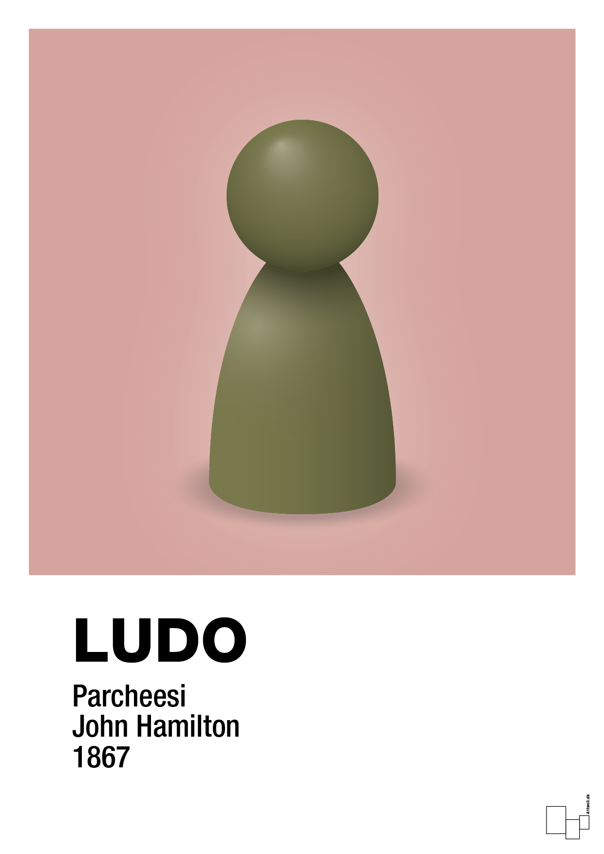 plakat: ludobrik i grøn - bubble shell-Brætspil-A1two3