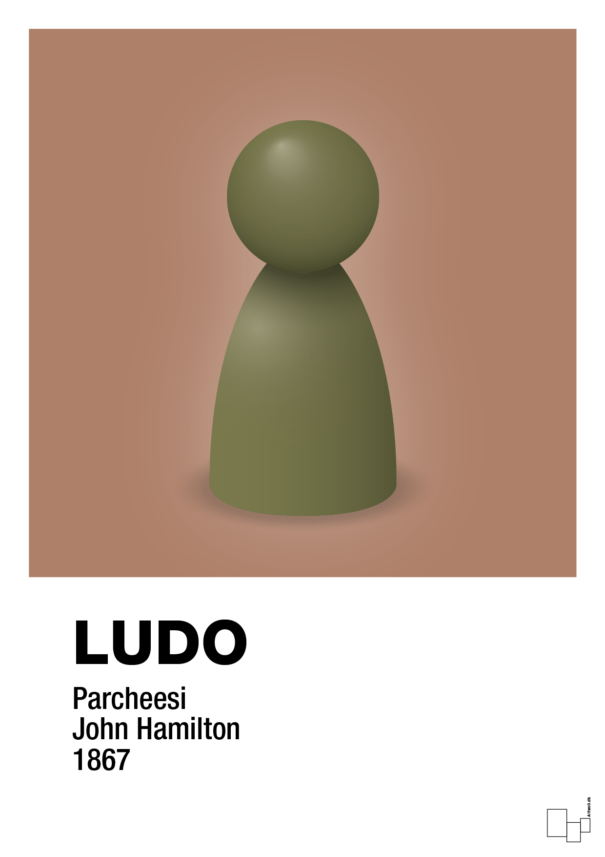 plakat: ludobrik i grøn - cider spice-Brætspil-A1two3