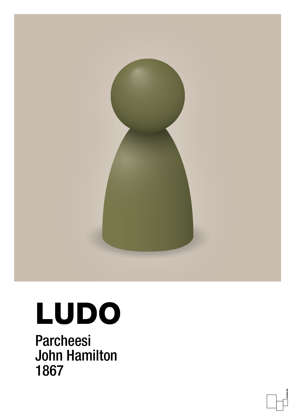 plakat: ludobrik i grøn - creamy mushroom-Brætspil-A1two3