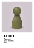 plakat: ludobrik i grøn - dusty lilac-Brætspil-A1two3