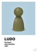 plakat: ludobrik i grøn - heavenly blue-Brætspil-A1two3