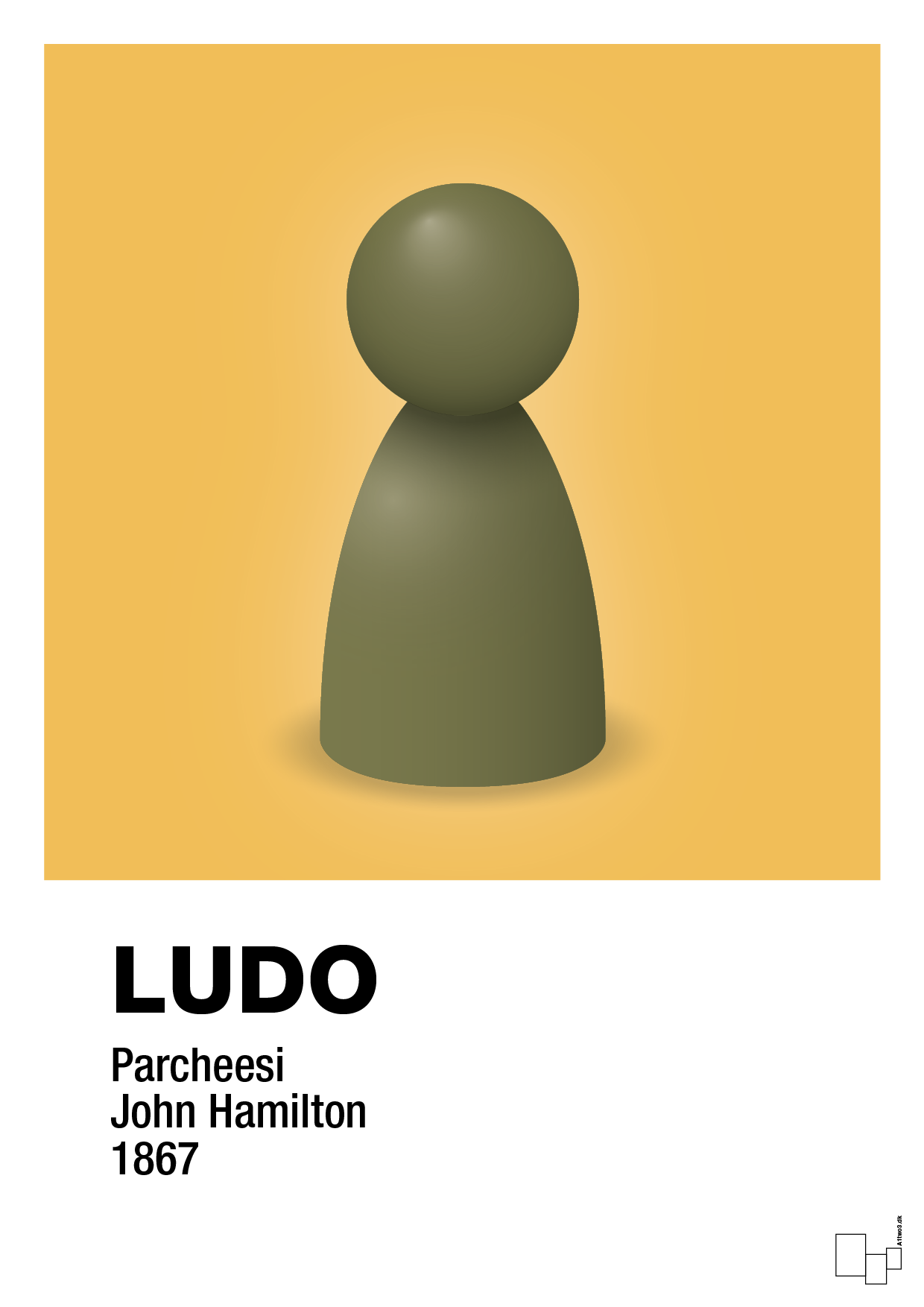 plakat: ludobrik i grøn - honeycomb-Brætspil-A1two3