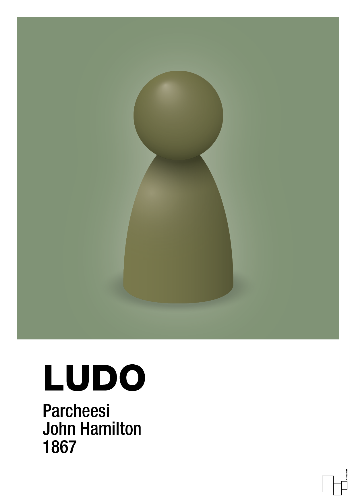 plakat: ludobrik i grøn - jade-Brætspil-A1two3