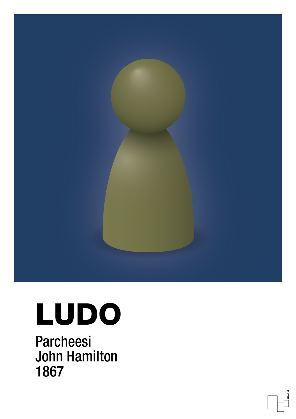 plakat: ludobrik i grøn - lapis blue-Brætspil-A1two3