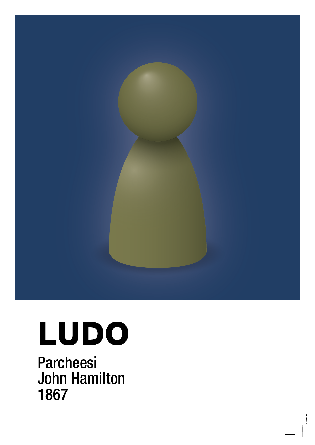 plakat: ludobrik i grøn - lapis blue-Brætspil-A1two3