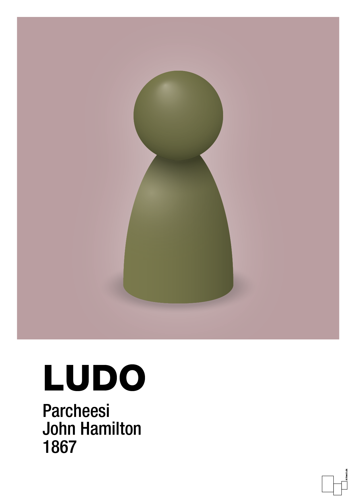 plakat: ludobrik i grøn - light rose-Brætspil-A1two3