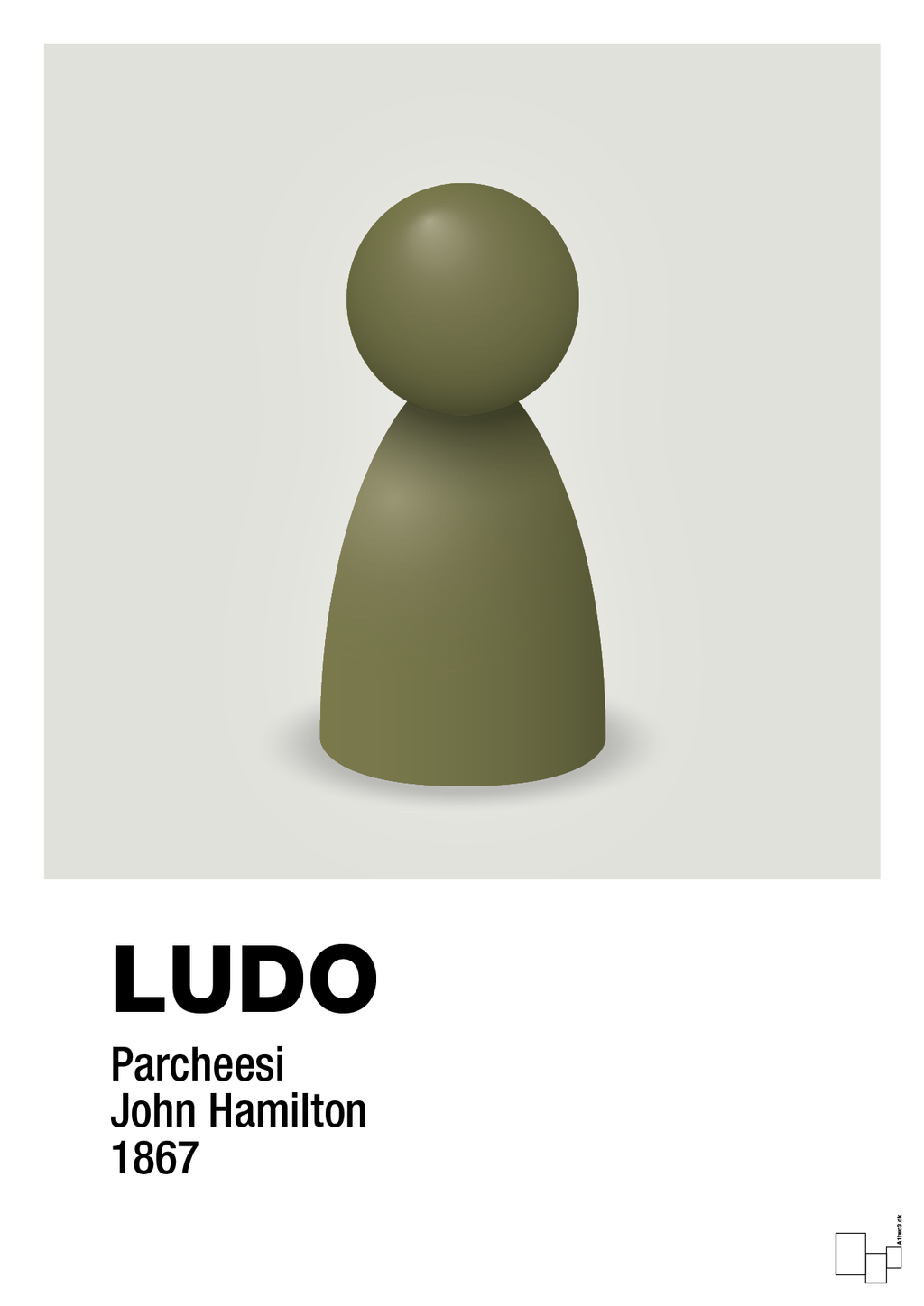 plakat: ludobrik i grøn - painters white-Brætspil-A1two3