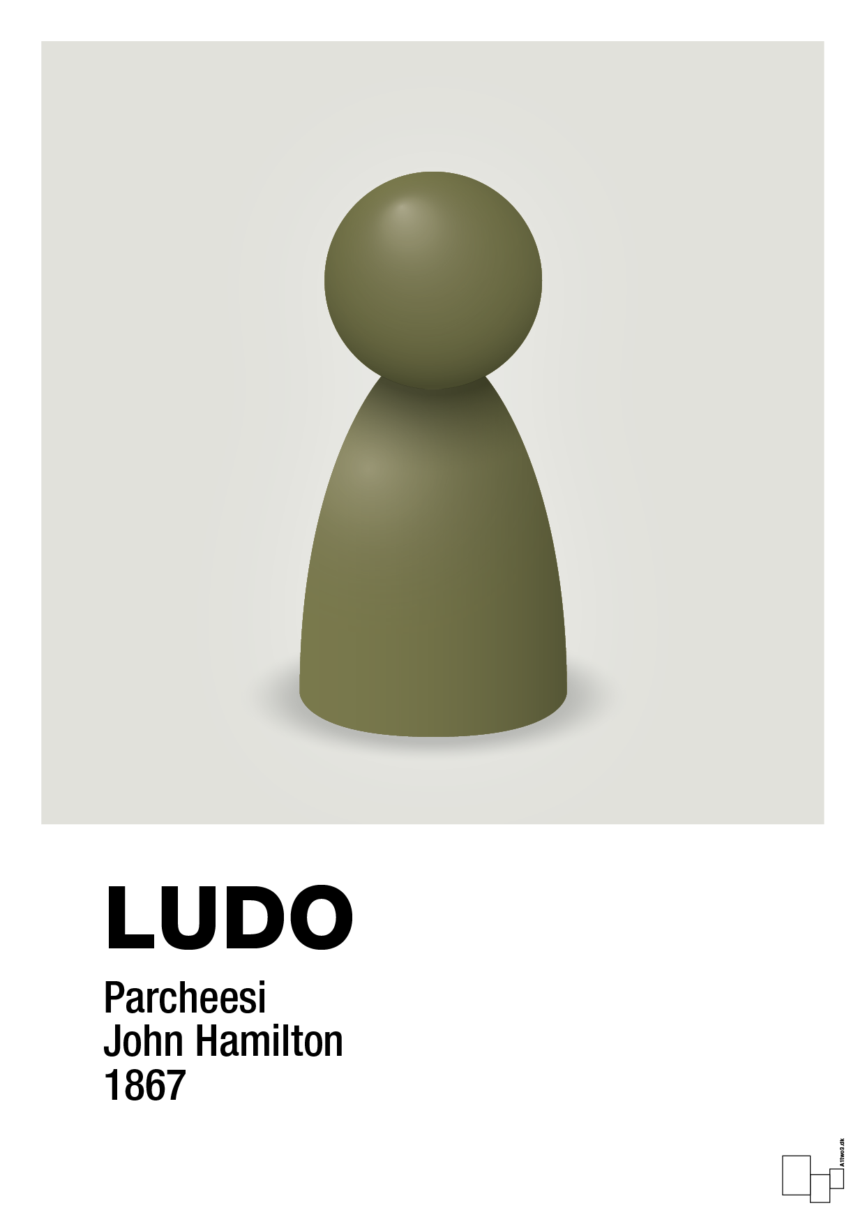 plakat: ludobrik i grøn - painters white-Brætspil-A1two3