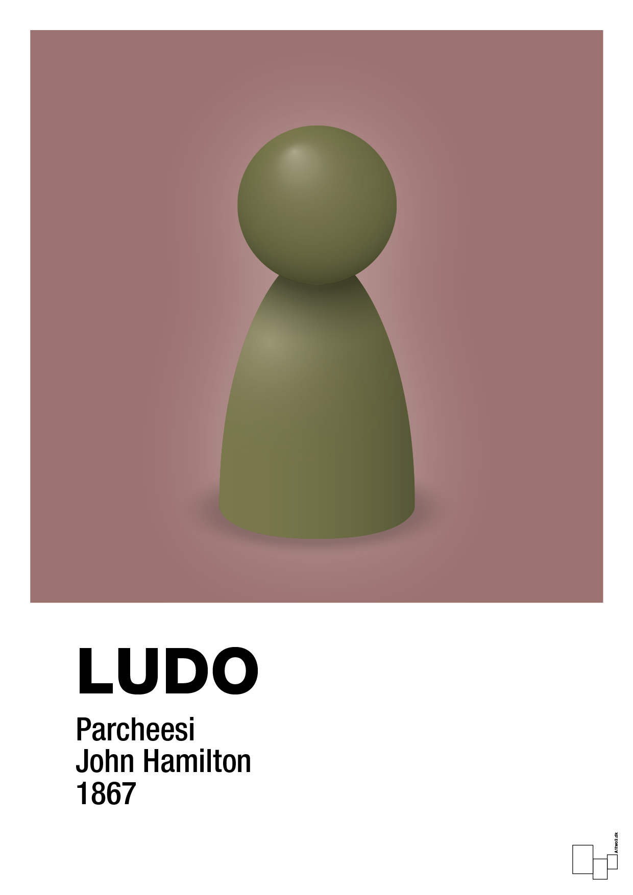 plakat: ludobrik i grøn - plum-Brætspil-A1two3