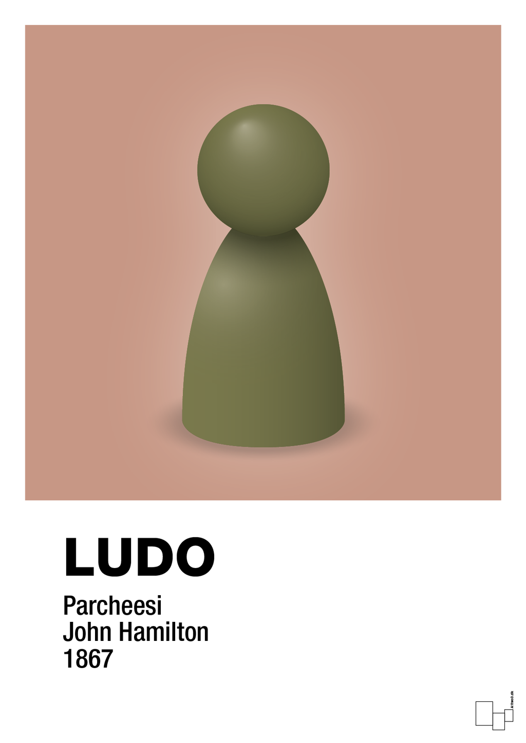 plakat: ludobrik i grøn - powder-Brætspil-A1two3