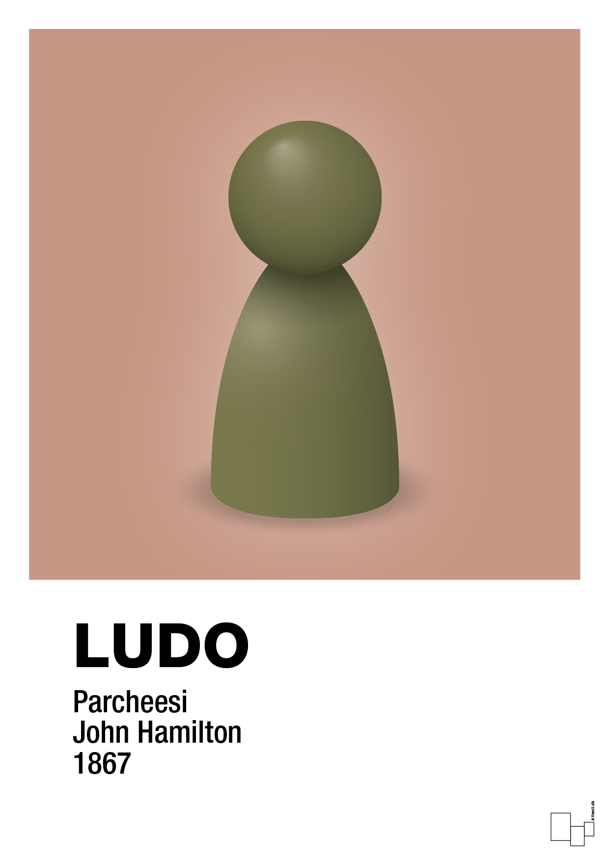 plakat: ludobrik i grøn - powder-Brætspil-A1two3