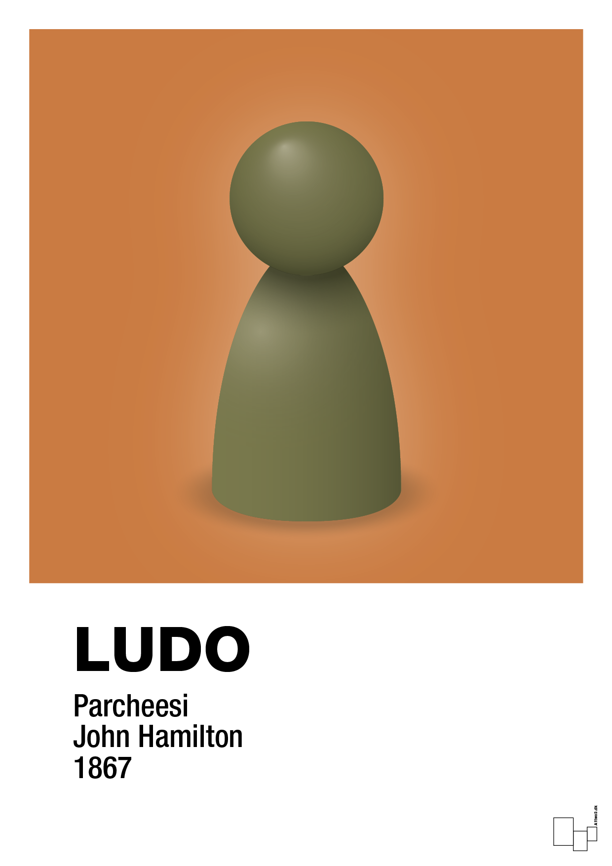plakat: ludobrik i grøn - rumba orange-Brætspil-A1two3