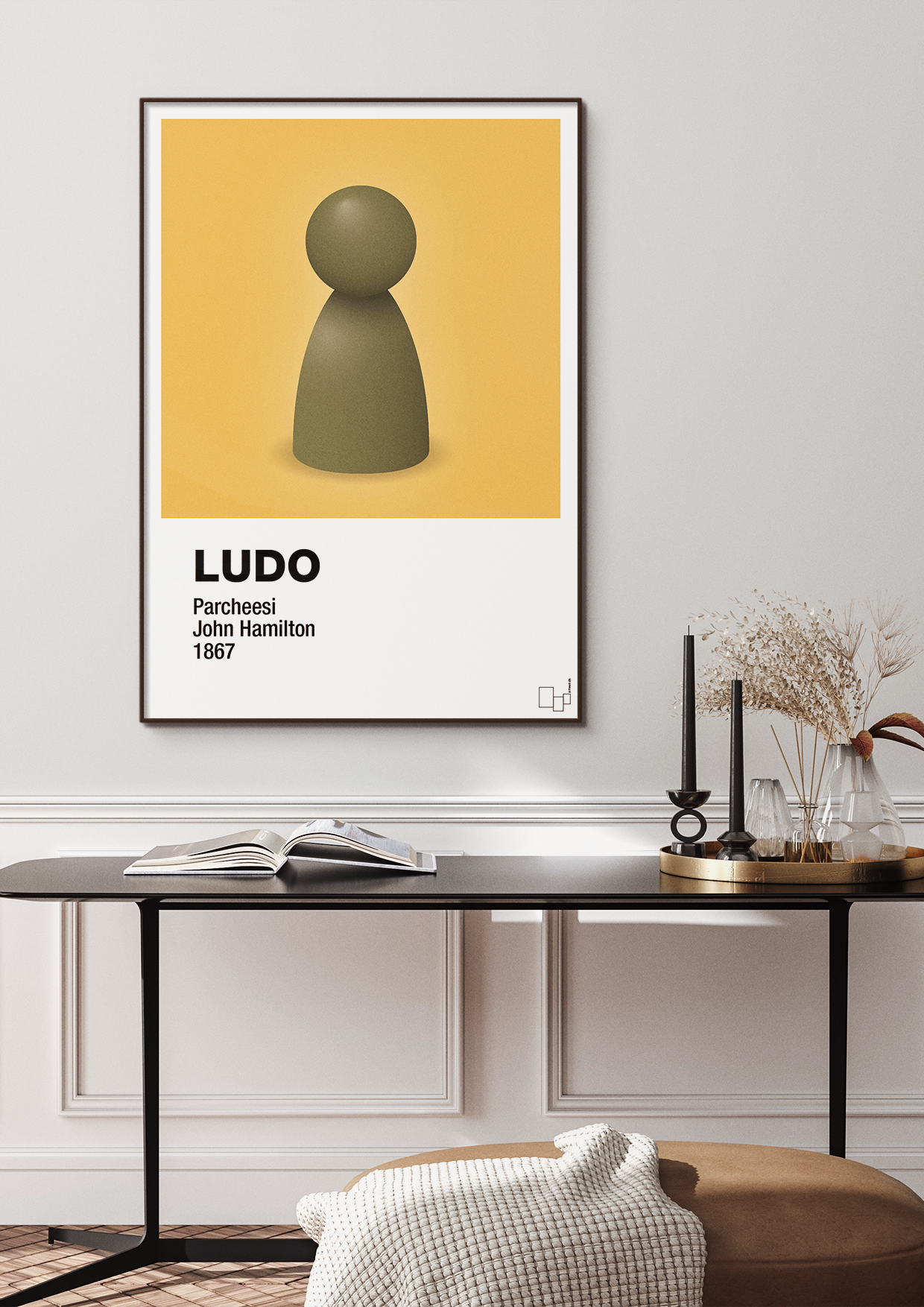 plakat: ludobrik i grøn - graphic charcoal-Brætspil-A1two3