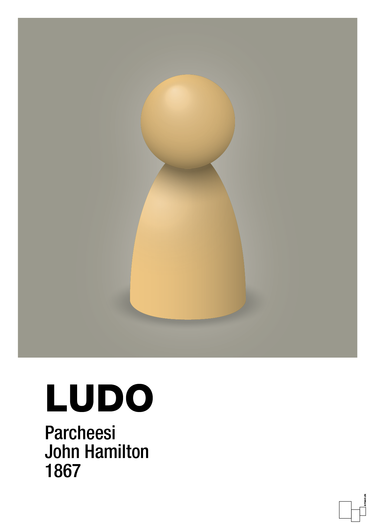 plakat: ludobrik i gul - battleship gray-Brætspil-A1two3