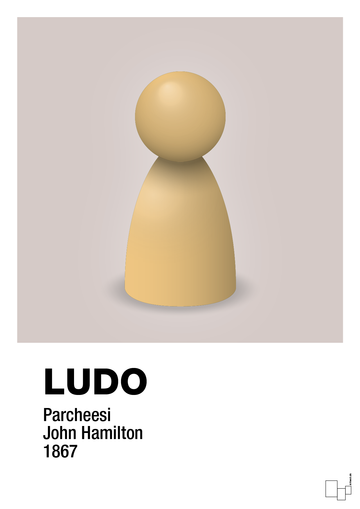 plakat: ludobrik i gul - broken beige-Brætspil-A1two3