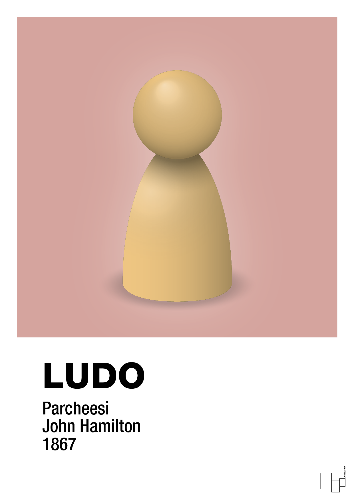 plakat: ludobrik i gul - bubble shell-Brætspil-A1two3