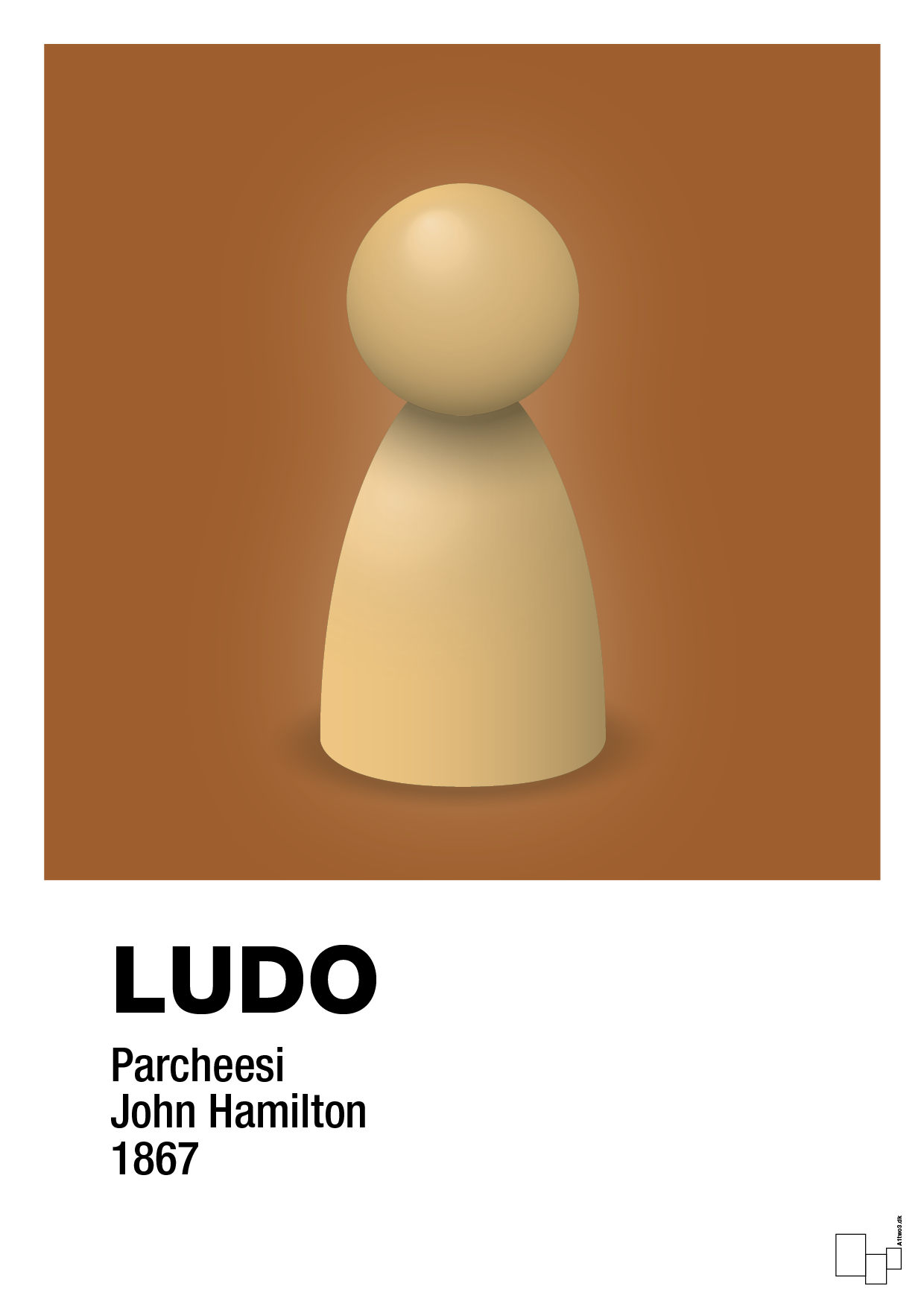 plakat: ludobrik i gul - cognac-Brætspil-A1two3