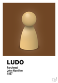 plakat: ludobrik i gul - dark brown-Brætspil-A1two3