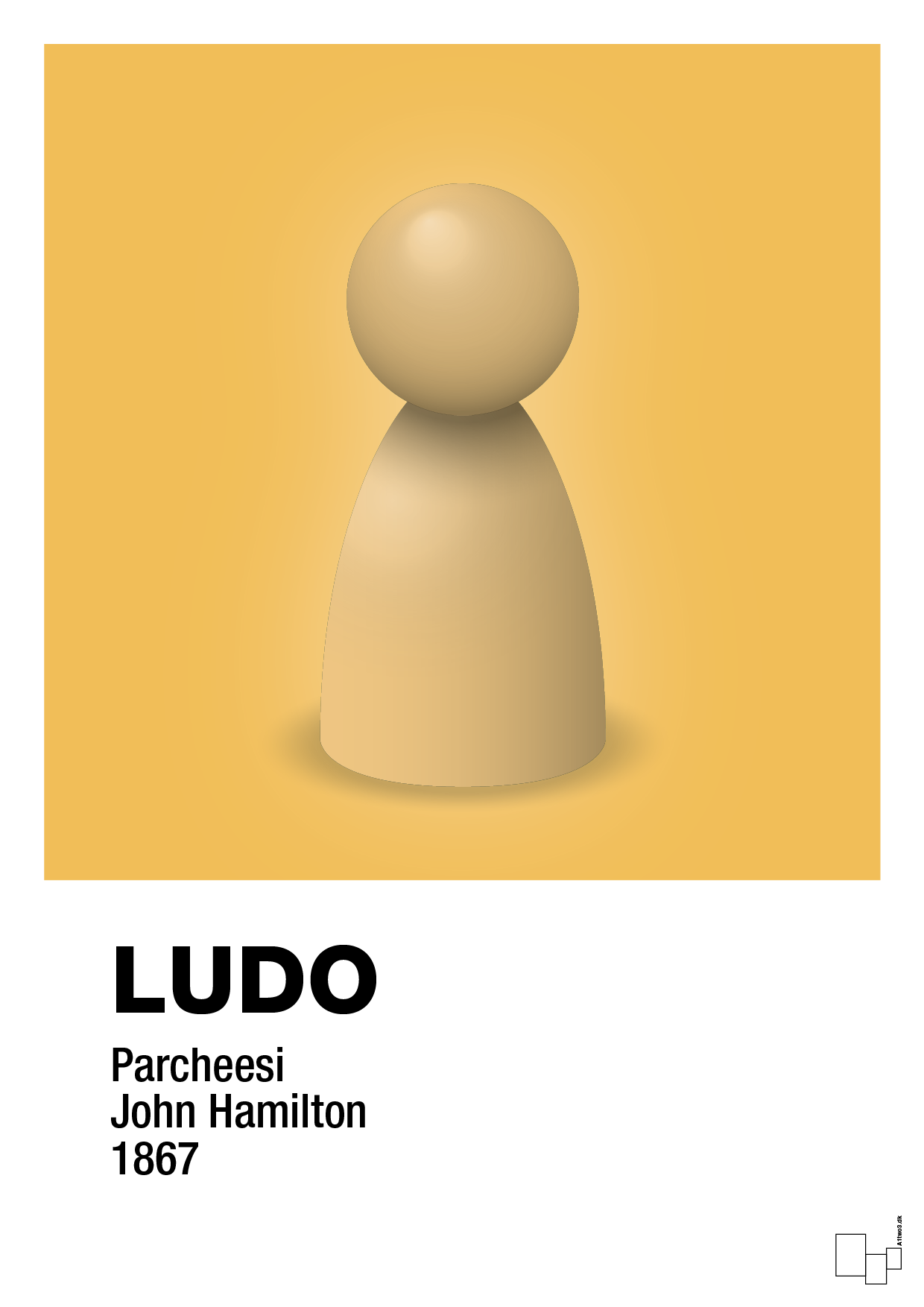 plakat: ludobrik i gul - honeycomb-Brætspil-A1two3