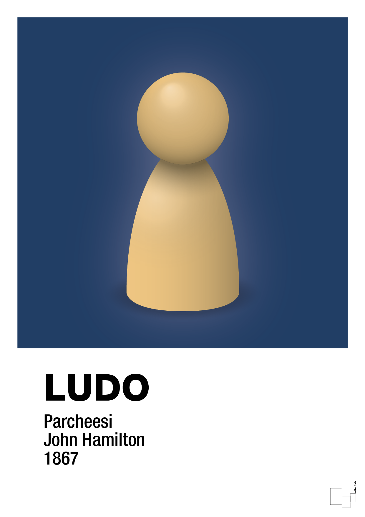 plakat: ludobrik i gul - lapis blue-Brætspil-A1two3