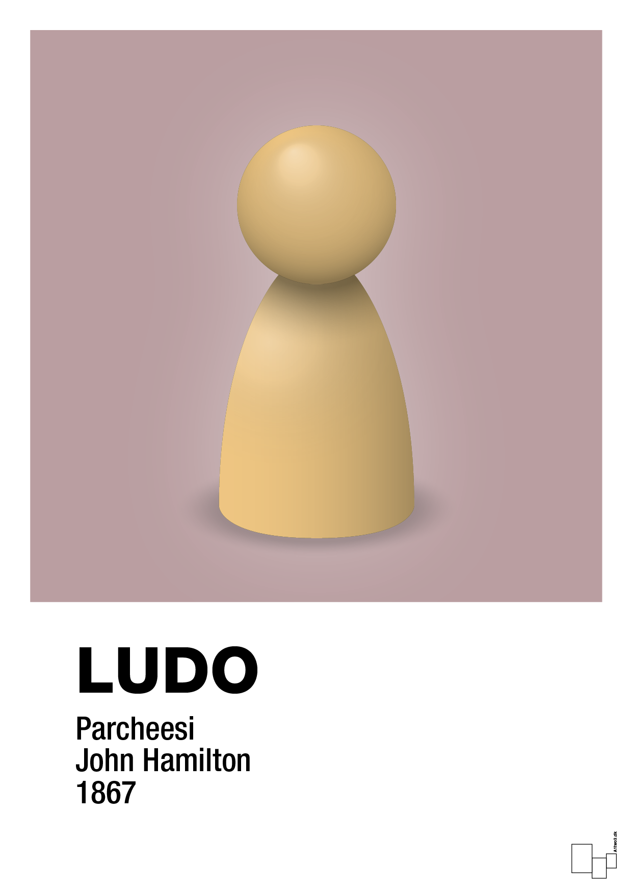 plakat: ludobrik i gul - light rose-Brætspil-A1two3