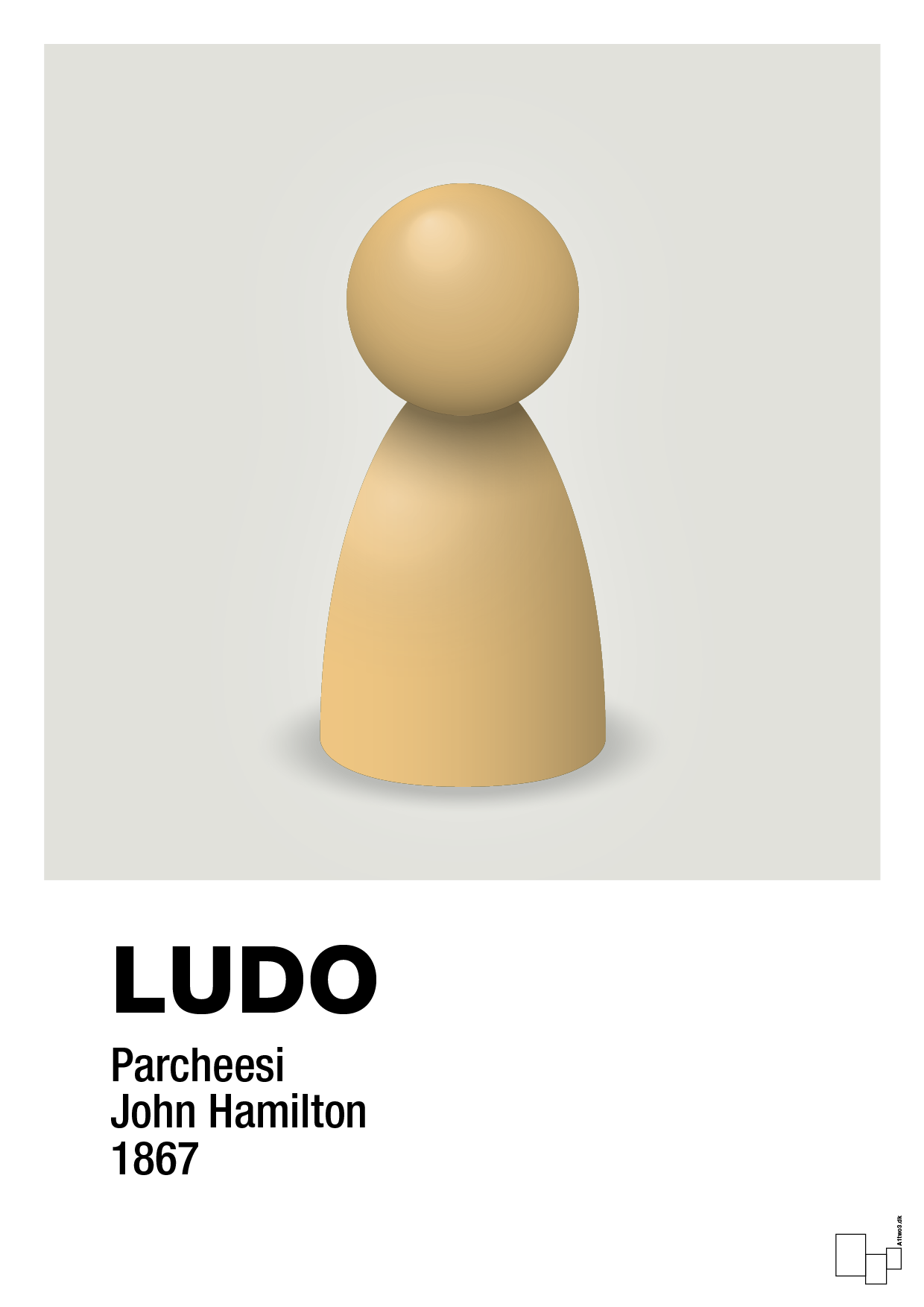 plakat: ludobrik i gul - painters white-Brætspil-A1two3