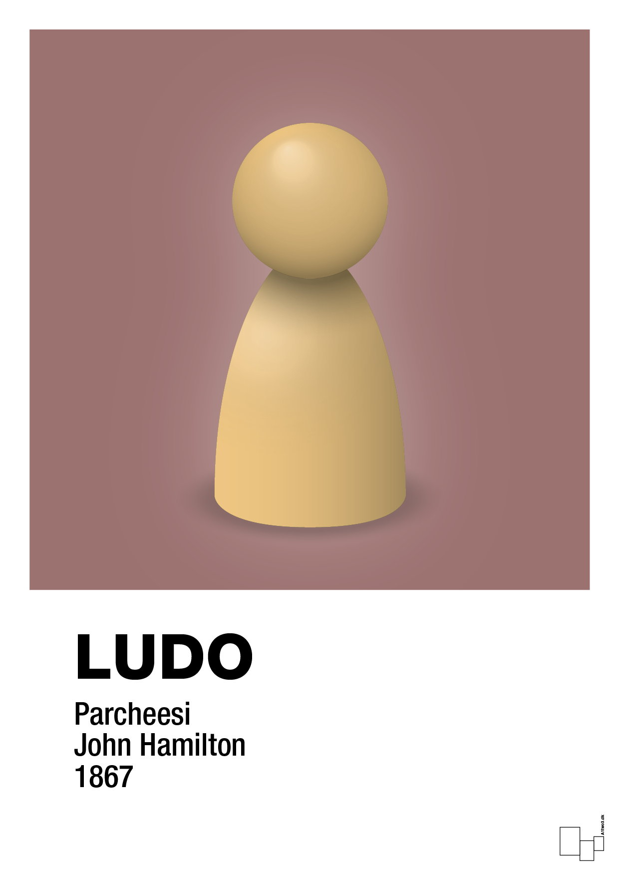 plakat: ludobrik i gul - plum-Brætspil-A1two3