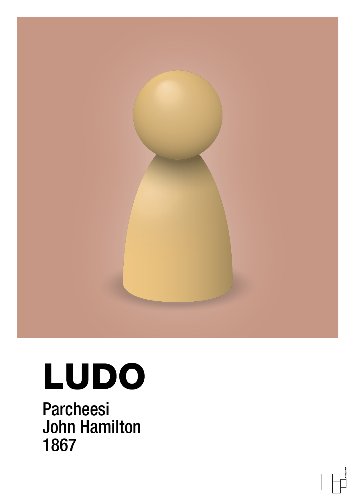 plakat: ludobrik i gul - powder-Brætspil-A1two3