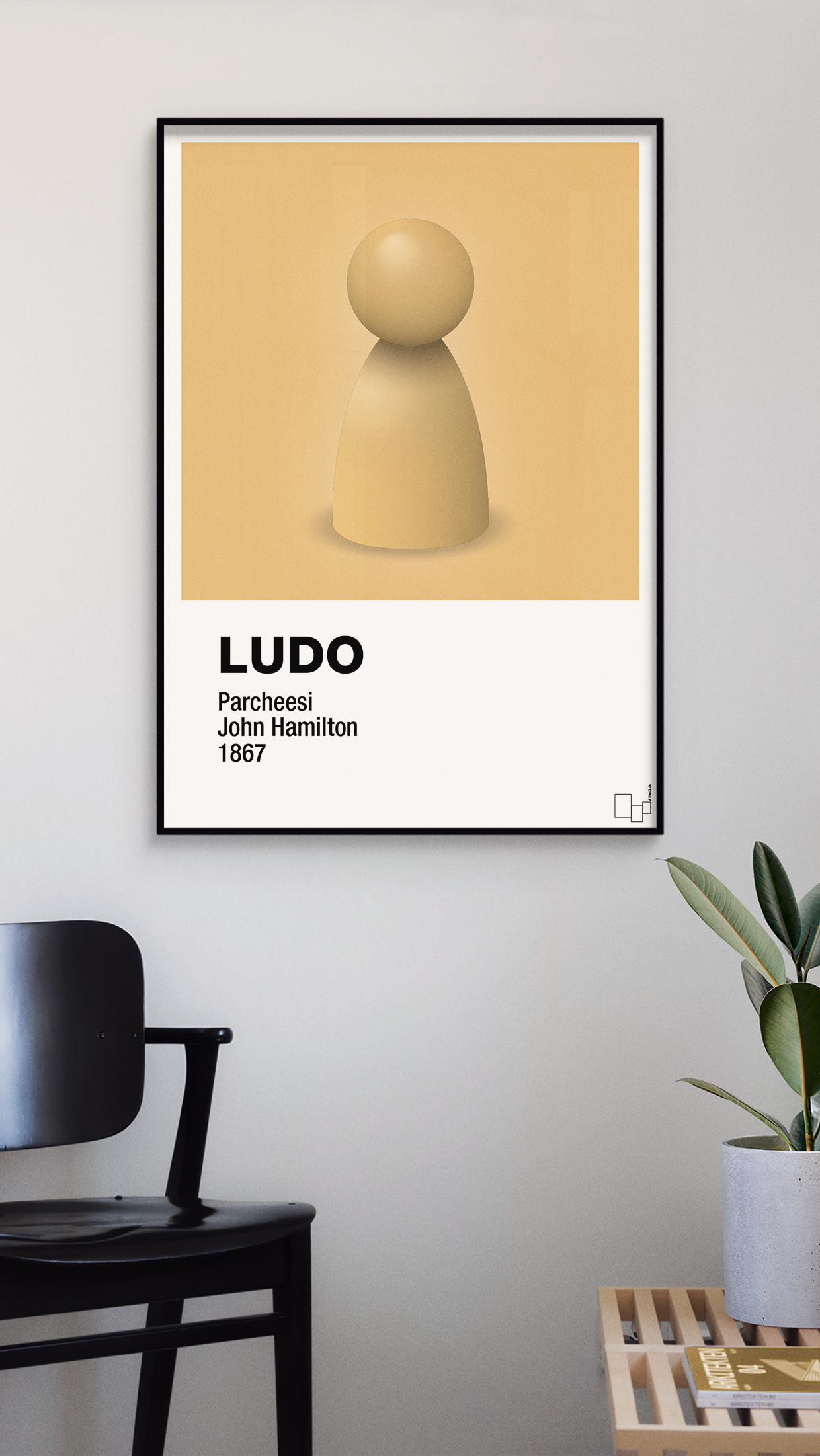 plakat: ludobrik i gul - graphic charcoal-Brætspil-A1two3