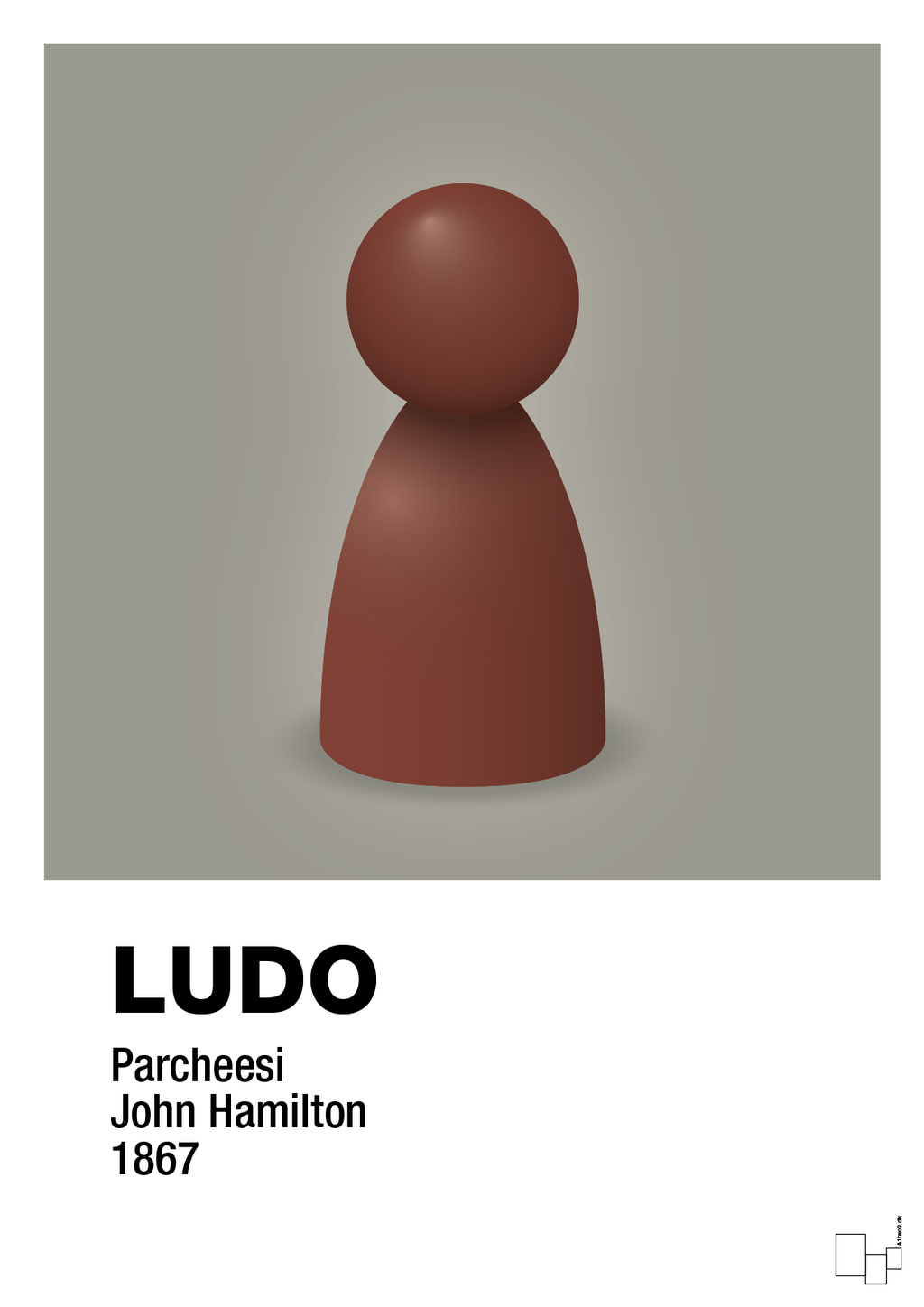 plakat: ludobrik i rød - battleship gray-Brætspil-A1two3