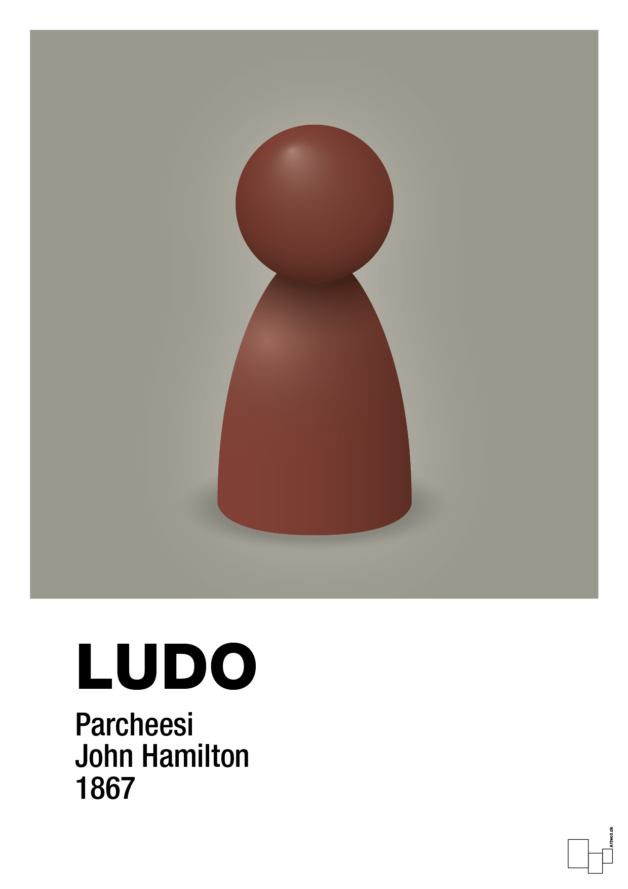 plakat: ludobrik i rød - battleship gray-Brætspil-A1two3