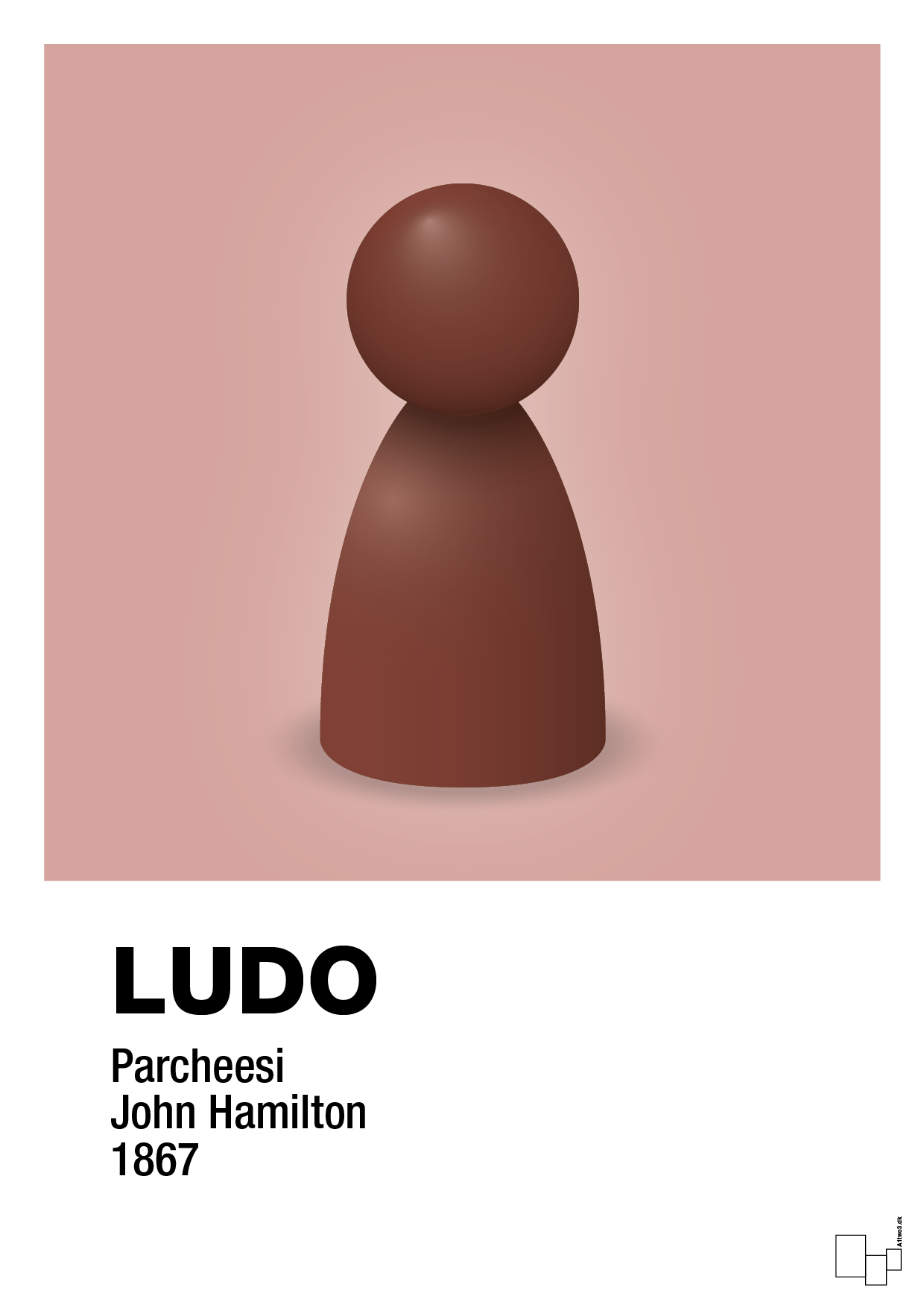 plakat: ludobrik i rød - bubble shell-Brætspil-A1two3