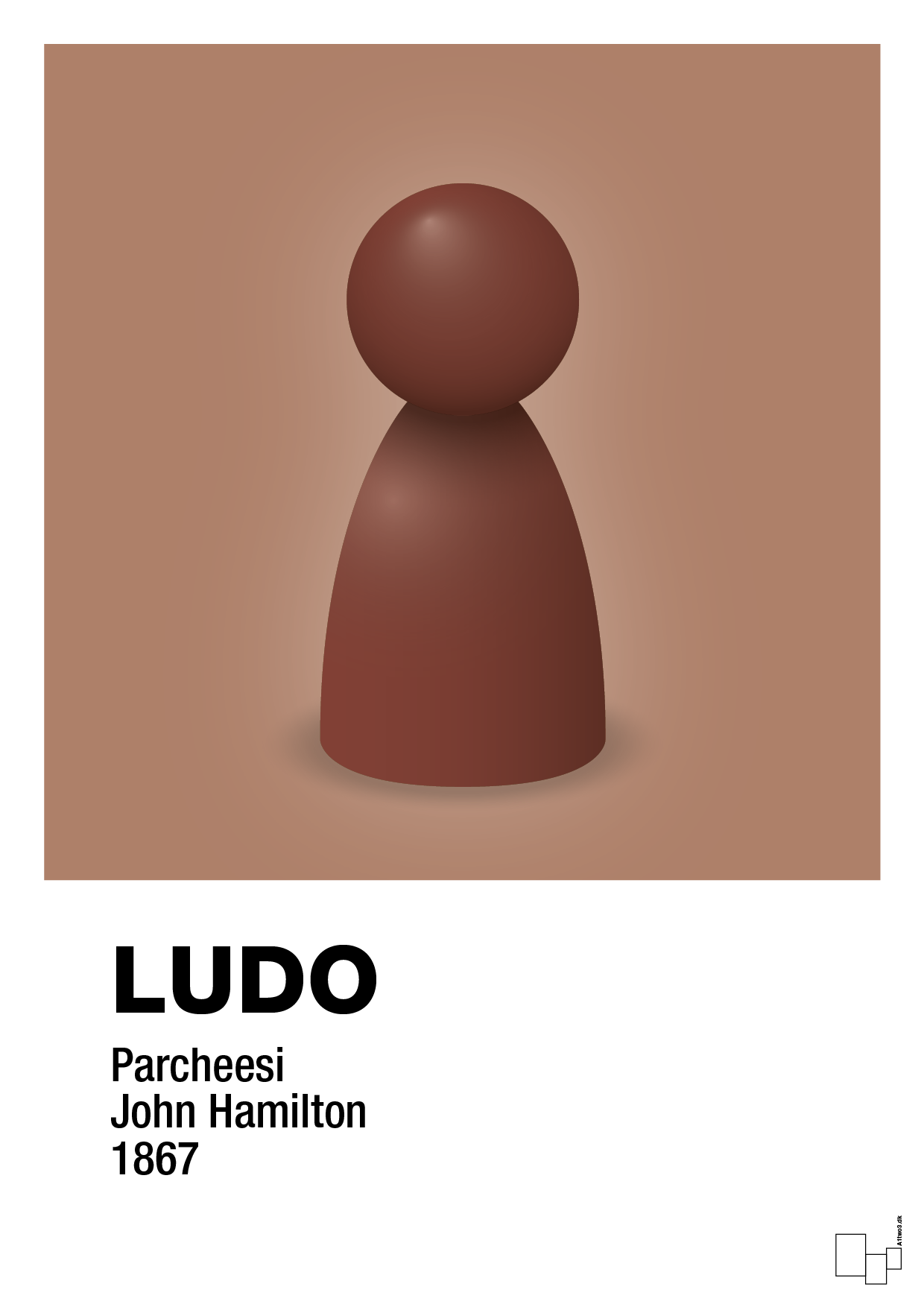 plakat: ludobrik i rød - cider spice-Brætspil-A1two3