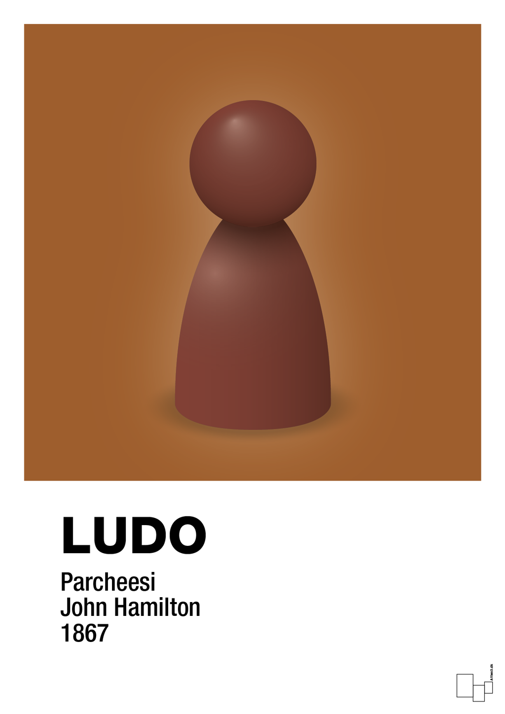 plakat: ludobrik i rød - cognac-Brætspil-A1two3