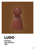 plakat: ludobrik i rød - dark brown-Brætspil-A1two3